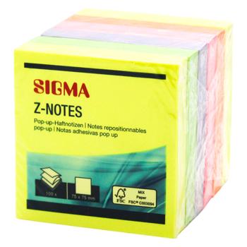 Sigma Z-notes 75x75mm 6 Blocks x 100 Sheets - buy, prices for METRO - photo 1