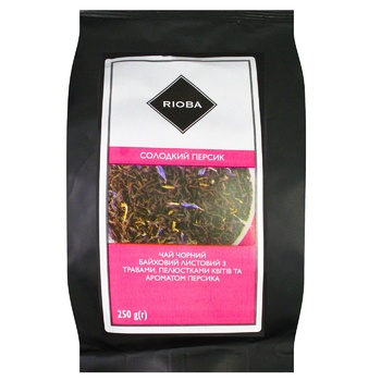 Rioba Black Leaf Tea with Herbs, Flower Petals and Peach Scent 250g - buy, prices for METRO - photo 1