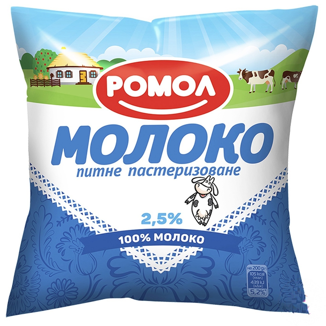 

Молоко Ромол пастеризованное 2,5% 425г