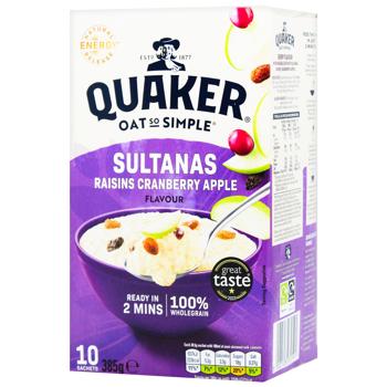 Quaker Sultanas Raisins-Cranberry-Apple Instant Oatmeal 38.5g x 10pcs - buy, prices for METRO - photo 1