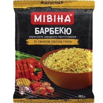 Вермішель МІВІНА® Барбекю зі смаком Овочів 59,2г - купити, ціни на NOVUS - фото 1