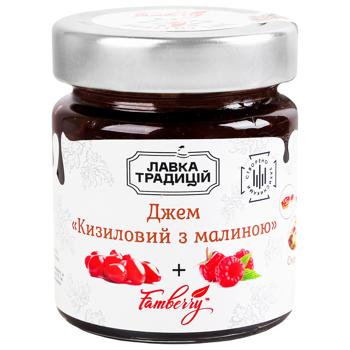 ДЖЕМ КИЗИЛОВИЙ З МАЛИНОЮ, 230Г . - купить, цены на Auchan - фото 1