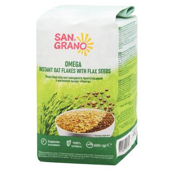 San Grano Omega Instant Oat Flakes with Flax Seeds 500g