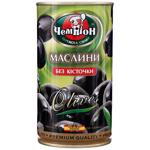 Champion Pitted Large Black Olives 370ml