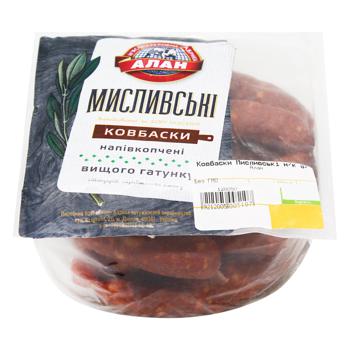 Ковбаски Алан Мисливські напівкопчені вищий ґатунок - купити, ціни на МегаМаркет - фото 1