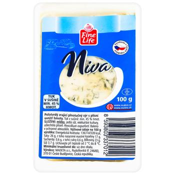 Fine Life Niva Cheese with Blue Mold 45% 100g - buy, prices for Biotus - photo 1