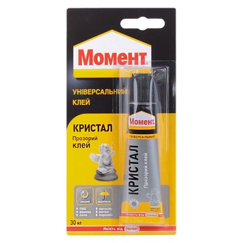 Клей Момент Кристал прозорий універсальний 30мл - купити, ціни на Auchan - фото 1