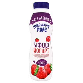 Voloshkove Pole Strawberry Lactose-Free Bifidoyogurt 1.5% 350g - buy, prices for Auchan - photo 1