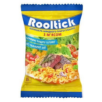 Вермишель Rooltick со вкусом мяса неострая 55г