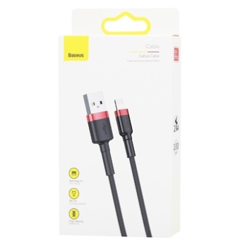 Кабель Baseus Cafule Lightning red/black 2,4A 1м - купити, ціни на КОСМОС - фото 1