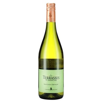 Вино Uvica Les Terrasses d'Ardeche Grenache-Sauvignon белое сухое 13% 0,75л - купить, цены на ULTRAMARKET - фото 1