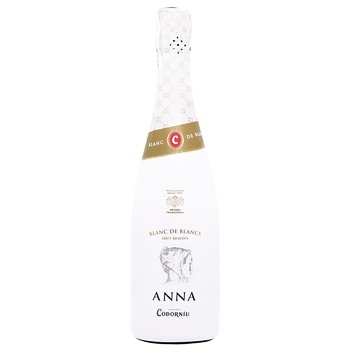 Вино ігристе Codorniu Anna Blanc de blancs Brut біле брют 11,5% 0,75л - купити, ціни на МегаМаркет - фото 1