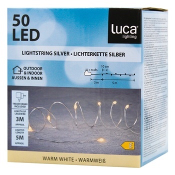 Luca Lighting String Silver Garland 8m Warm White - buy, prices for MegaMarket - photo 1