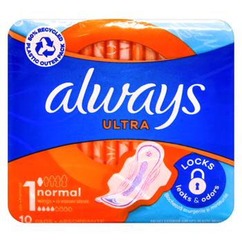 Always Ultra Normal 1 Sanitary Pads 10pcs - buy, prices for COSMOS - photo 1