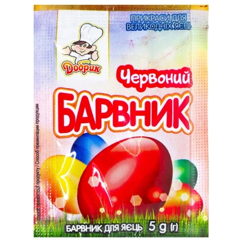 Краситель Добрик красный для пасхальных яиц 5г - купить, цены на Auchan - фото 1