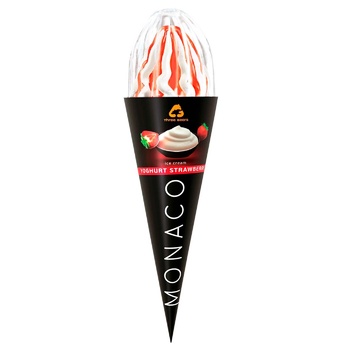 Three Bears Monaco Yogurt-strawberry Ice-cream in sugar cone 140g - buy, prices for METRO - photo 1