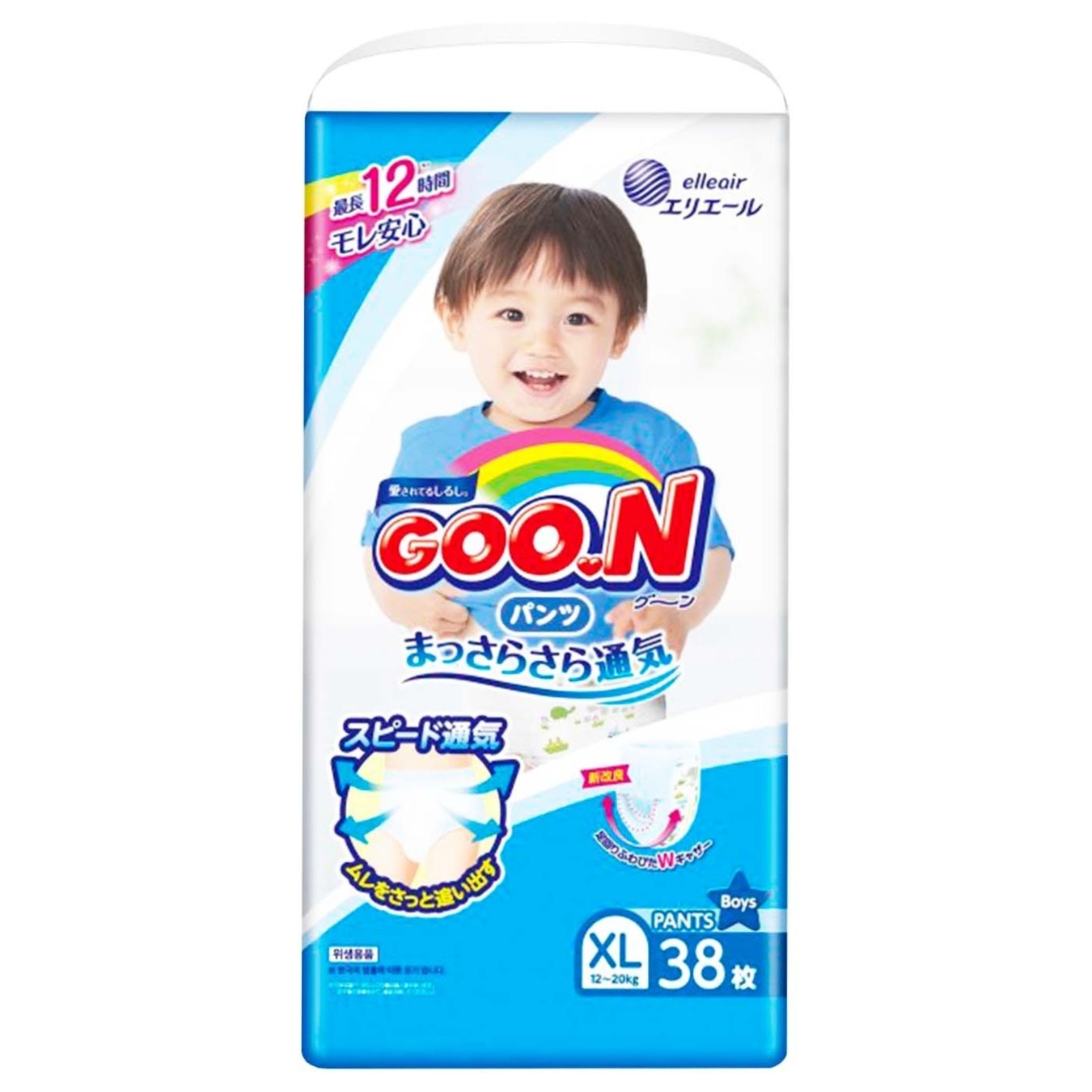 

Трусики-подгузники GOO.N для мальчиков 12-20кг размер Big XL 38шт