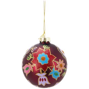 Куля ялинкова Koopman Квіти 8см в асортименті - купити, ціни на - фото 2