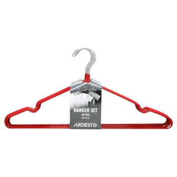 Ardesto Metal Red Hangers Set 10pcs*40.5cm