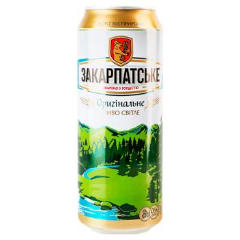 Zakarpatske Original Light Beer 4.1% 0.5l - buy, prices for AlcoHub - photo 1