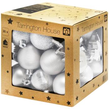 Tarrington House Set of Christmas Tree Silver Ornament Balls 30pcs - buy, prices for METRO - photo 1