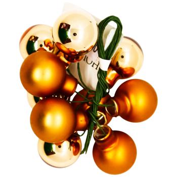Прикраса скляні кульки-грони House of Seasons мідний - купити, ціни на МегаМаркет - фото 1