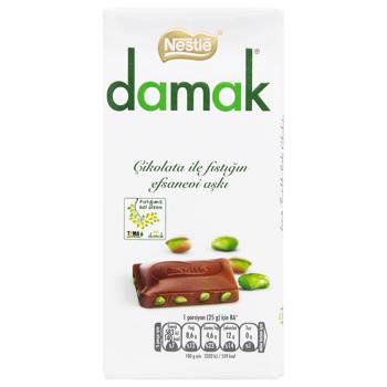 Шоколад молочный Damak с фисташками 70г - купить, цены на КОСМОС - фото 1
