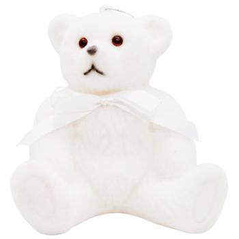 Прикраса ялинкова Bona Di Ведмедик 12см білий