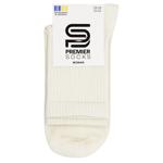 Шкарпетки жіночі Premier Socks з високою резинкою р.23-25 молочний