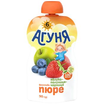 Agunya Apple-Strawberry-Blueberry Puree 90g - buy, prices for COSMOS - photo 1