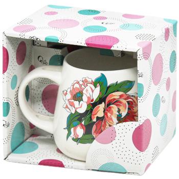 Galleryglass Peony Porcelain Mug with Spoon 380ml - buy, prices for Auchan - photo 1