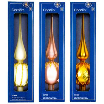 Decoris Christmas Tree Topper 8x31cm in assortment