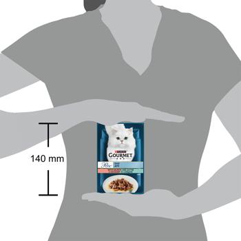 Корм влажный Gourmet Perle Duo с лососем и сайдой для взрослых кошек 85г - купить, цены на Чудо Маркет - фото 4