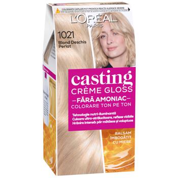 Фарба для волосся L'oreal Paris Casting Creme Gloss 1021 Світло-світло-русявий перламутровий без аміаку - купити, ціни на КОСМОС - фото 4