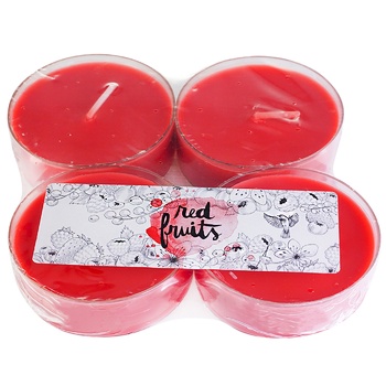 Actuel Red Fruit Tea Candles 4pc - buy, prices for Auchan - photo 1