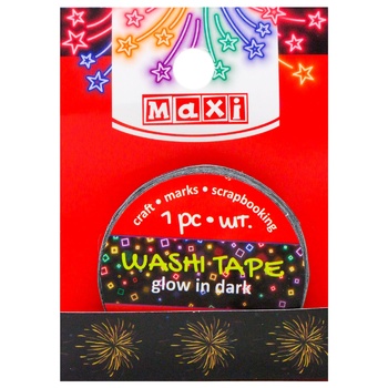 Maxi Decorative Tape with Print 15mm*3m Glows in Dark