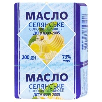 Selianske Sweet Cream Butter 73% 200g - buy, prices for EKO Market - photo 1