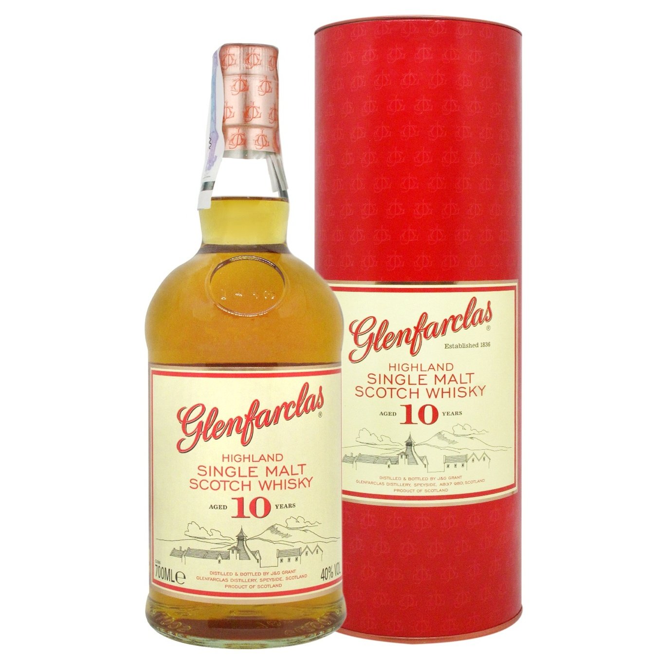 

Виски Glenfarclas Single Malt 10 лет 40% 0,7л в тубусе