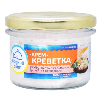 Паста Водний Світ Крем-кальмар-креветка 160г - купити, ціни на Космос - фото 2