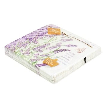 Luxy Lavender Bush Three-layer Napkins 33*33cm 18pcs - buy, prices for Auchan - photo 4