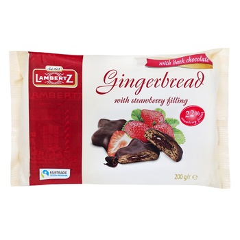 Lambertz with strawberry filling gingerbread 200g - buy, prices for METRO - photo 1