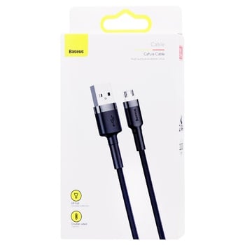 Baseus Cafule Micro USB Cable grey/black 2.4A 1m - buy, prices for COSMOS - photo 1