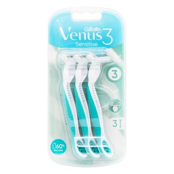 07702018487028 Станок Gillette Venus 3 Sensitive Blue 3шт