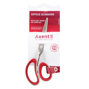 Axent Duoton Soft Scissors 16.5cm gray-red - buy, prices for ULTRAMARKET - photo 1