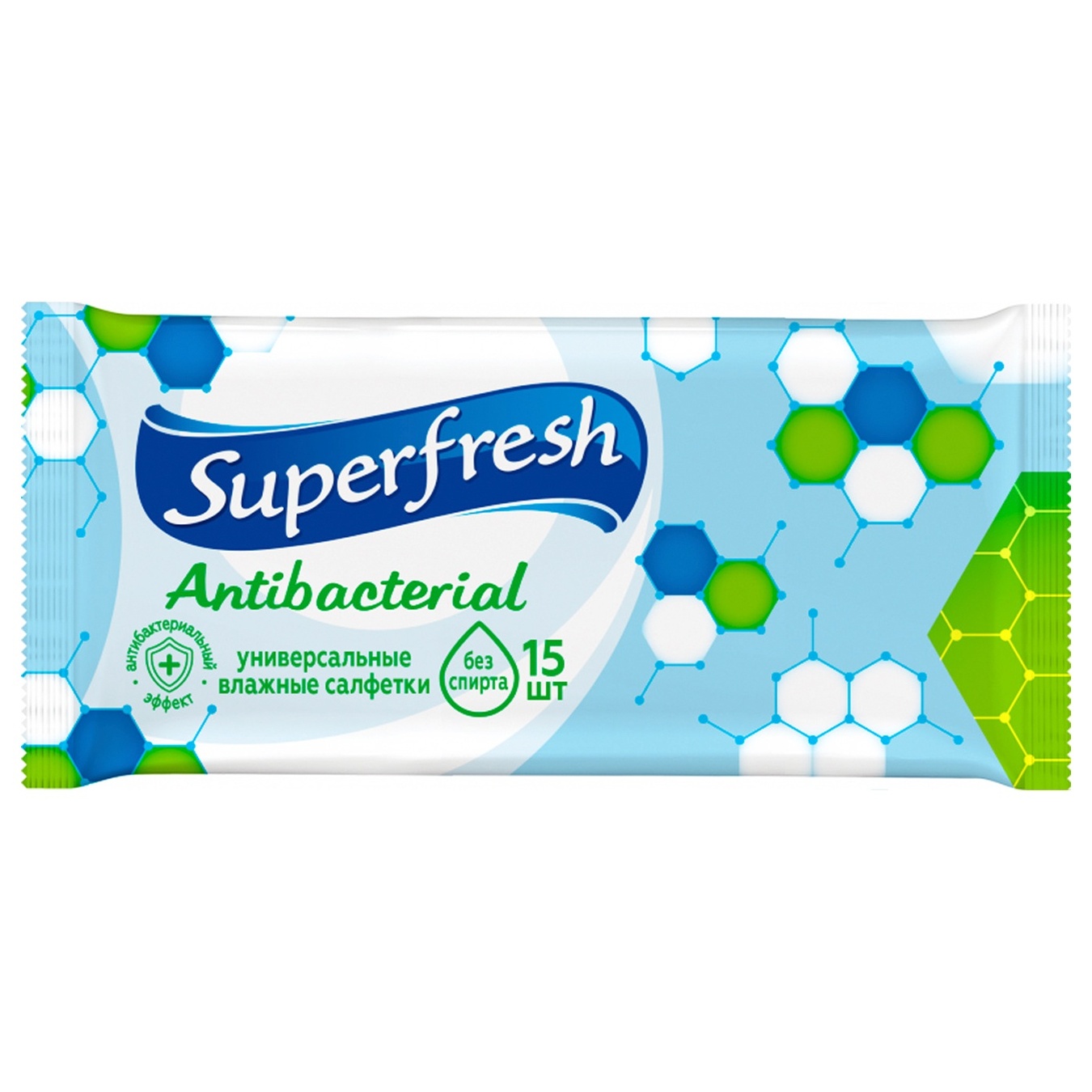 

Салфетки влажные Superfresh антибактериальные 15шт