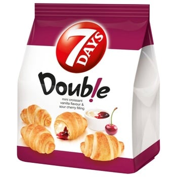 7 Days Double Croissant with vanilla and cherry 60g - buy, prices for ULTRAMARKET - photo 1