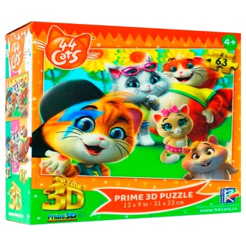 Пазли 3D 44 Cats 63 деталі - купити, ціни на - фото 1