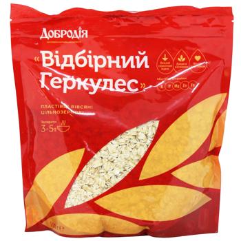 Хлопья овсяные Добродія цельнозерновые 500г - купить, цены на Auchan - фото 1