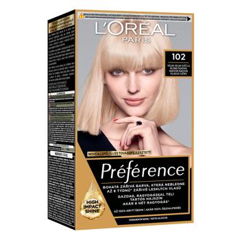 Краска для волос L'oreal Paris Preference Core 102 Переливчатый перламутровый блондин - купить, цены на МегаМаркет - фото 1