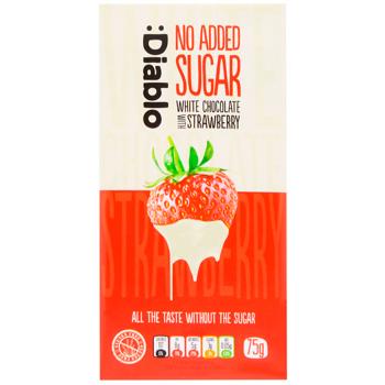 Diablo Sugar-Free White Chocolate with Strawberry 75g